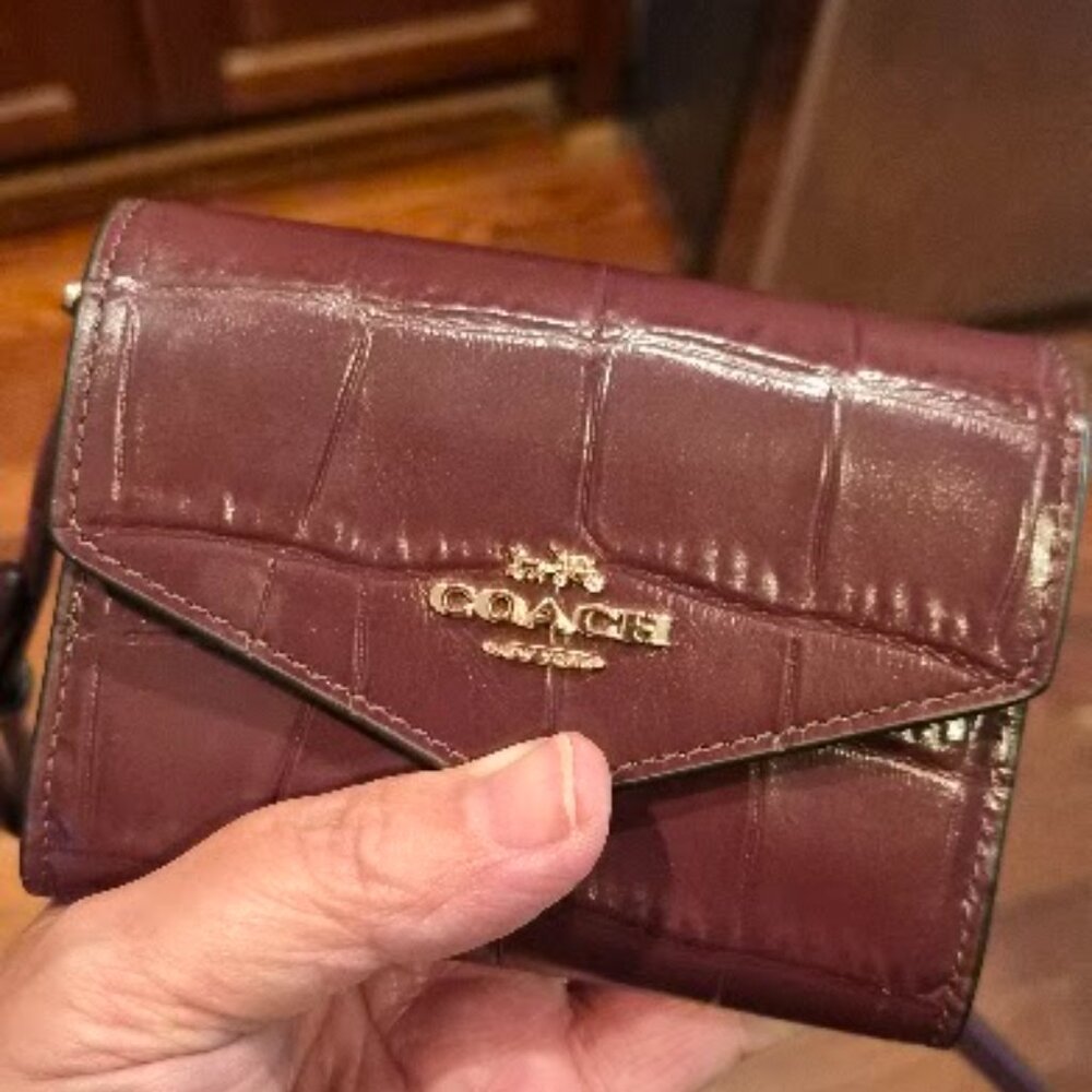 Coach Mini Envelope Wallet With Strap Style #CU175 With Coach Dust Bag - Picture 6 of 13